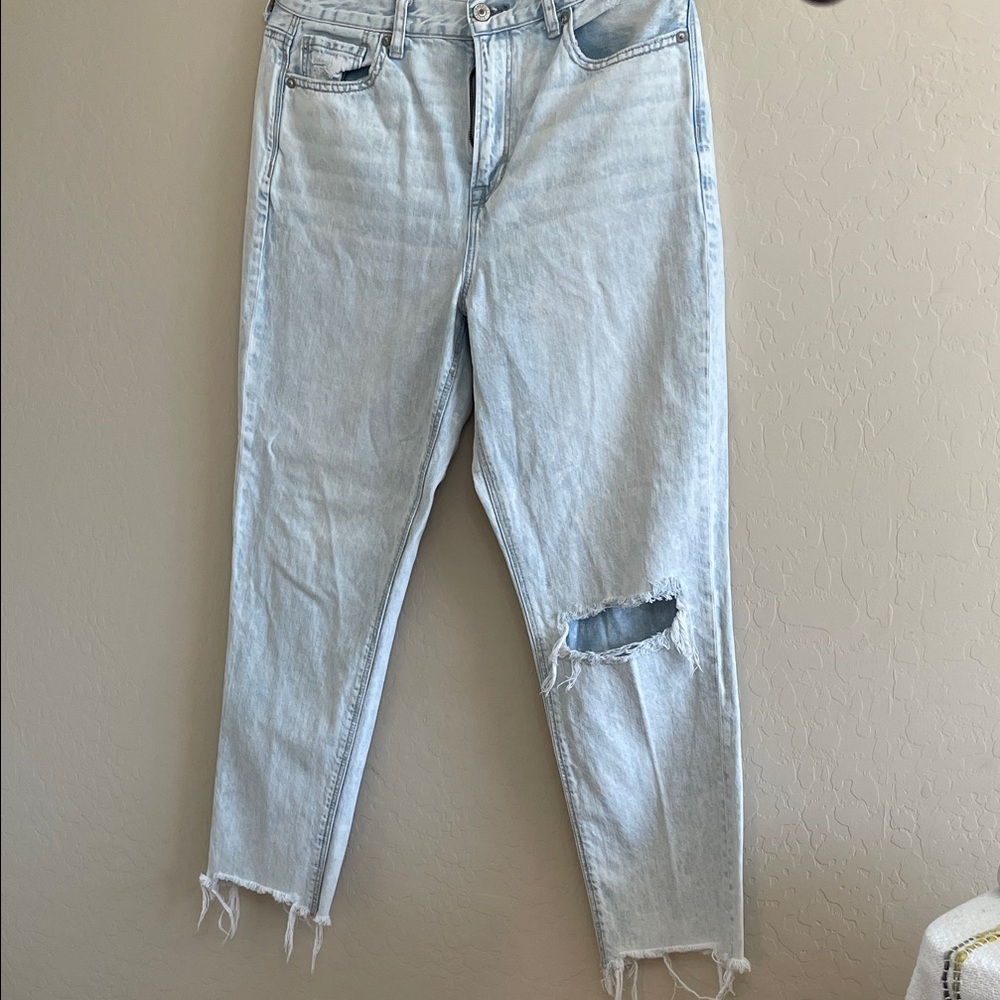 American Eagle Outfitters Light Blue Ripped Boyfriend Jeans